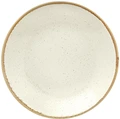 Set de 6 farfurii adanci VEGA Sidina, 26cm Porțelan pentru Supă și Paste, Bej cu Margine Maro, 500ml, Compatibile cu Cuptorul cu Microunde și Mașina de Spălat Vase