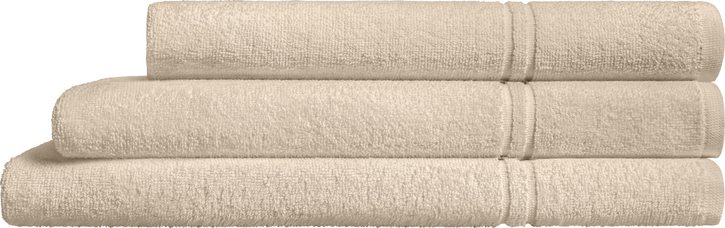 ERWIN M. LUSINI Dina Bath Towel, 100% Cotton Twisted Terry, 100 x 150 cm, Beige, OEKO-TEX Standard 100 Certified, High Quality Durable Fabric