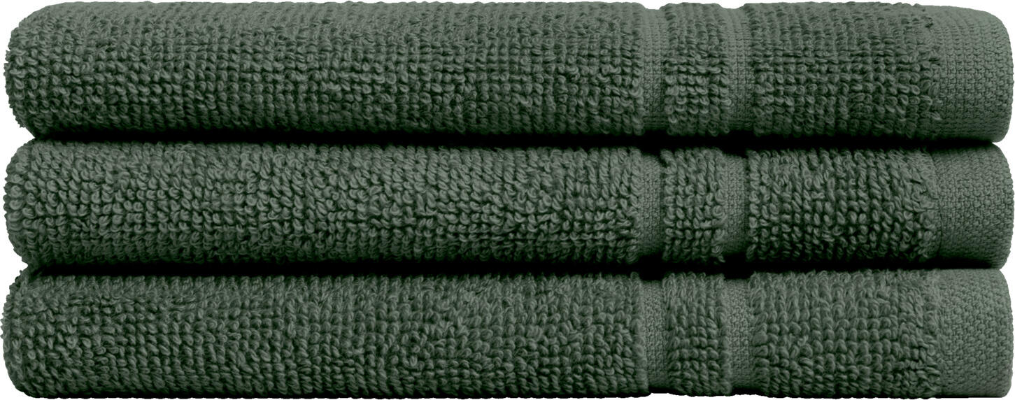 ERWIN M. LUSINI Dina Face Towels, 100% Cotton Twisted Terry, 30 x 30 cm, Dark Olive, Set of 10 Pieces, OEKO-TEX Standard 100 Certified