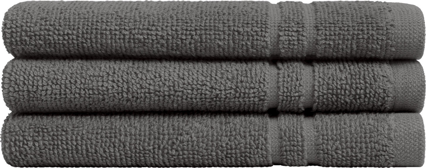 Prosoape pentru fata ERWIN M. Dina, 100% bumbac terry rasucit, 30 x 30 cm, Antracit, OEKO-TEX Standard 100, Set de 10 piese