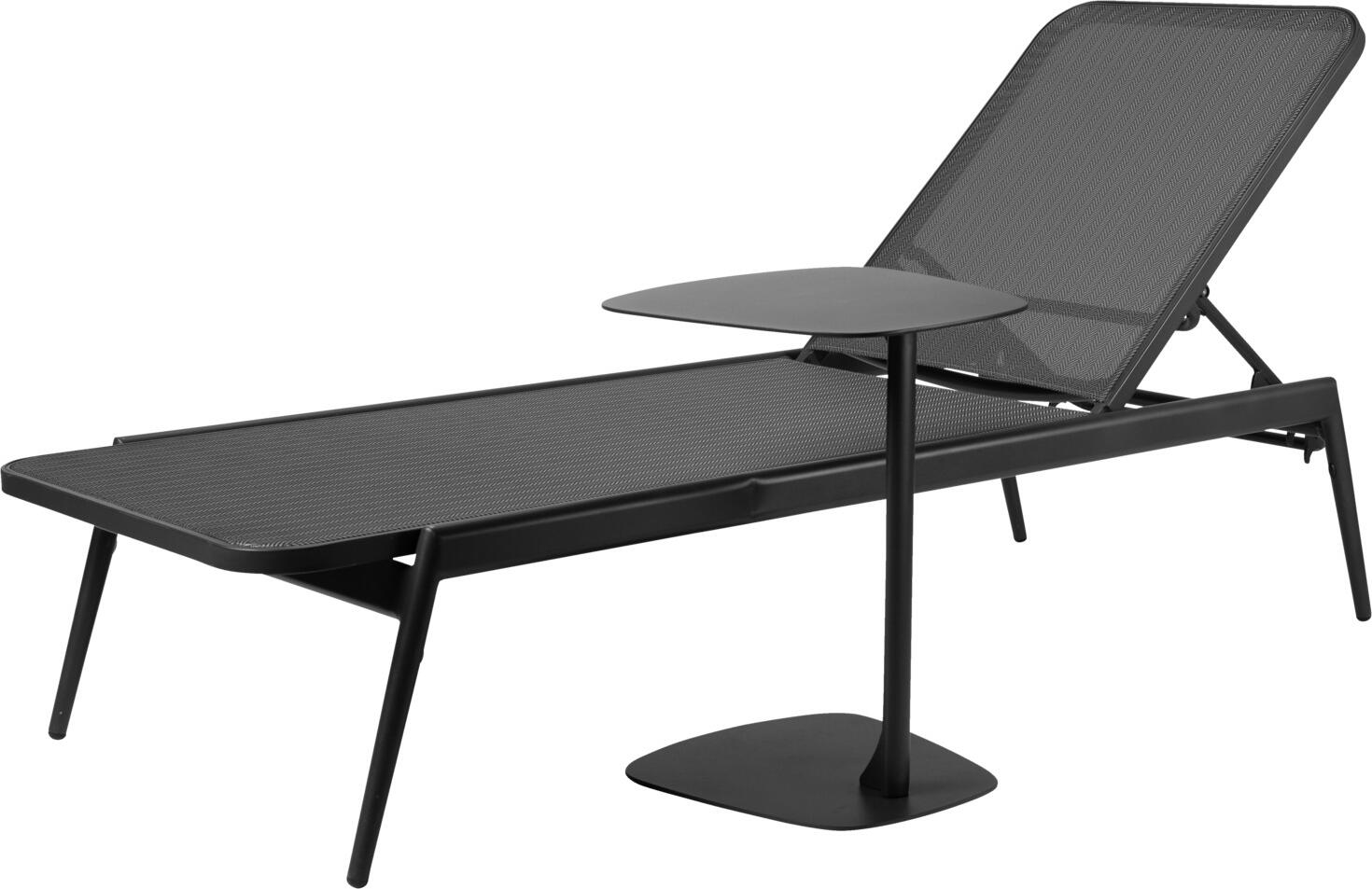 LUSINI Solaro Sun Lounger, Anthracite, Adjustable Backrest, Stackable Lightweight Frame with Quick-Drying Textile, 193x65.5x35 cm, for Garden, Pool and Wellness
