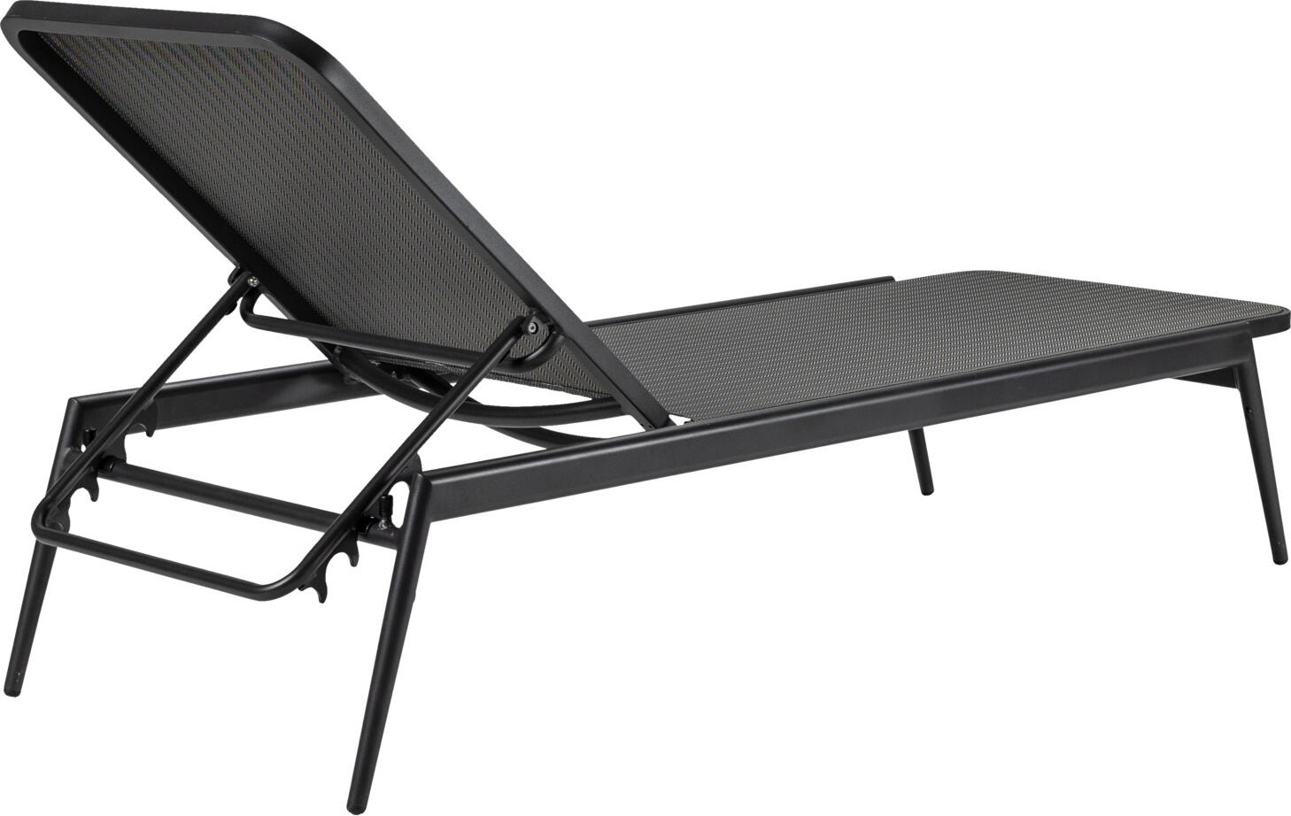LUSINI Solaro Sun Lounger, Anthracite, Adjustable Backrest, Stackable Lightweight Frame with Quick-Drying Textile, 193x65.5x35 cm, for Garden, Pool and Wellness