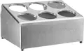 PULSIVA Cutlery Tray, 6-Fold Stainless Steel 18/0 Chrome, Rustproof, Silver, 38 x 29.5 x 21 cm