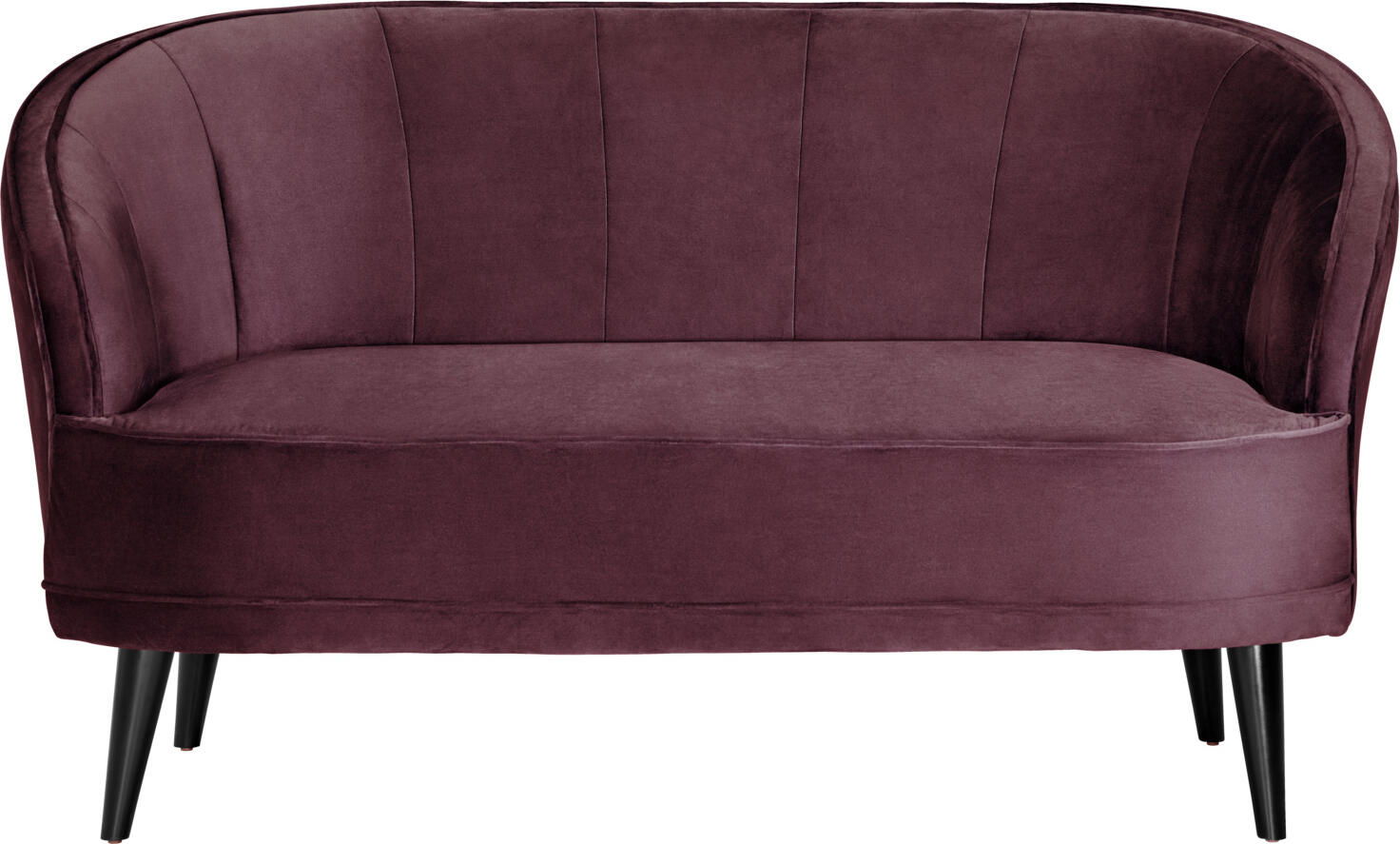 VEGA LUSINI Solutions GmbH Sofa Garbo Sofa Garbo Sofa Garbo; 150x75x84 cm (WxDxH); seat violet, base black Sofa Garbo; 150x75x84 cm (BxTxH); Sitz violett, Gestell schwarz Noble 2-seater sofa made of velvet cover (100% polyester) and black lacquered beech legs. Elegant quilting on the inside enhances the sofa. Distance from the floor is 20 cm. Only suitable for indoor use. Delivery is disassembled, attach legs using the supplied assembly material. Edles 2-Sitzer Sofa aus Samtbezug (100 % Polyester) und schwarz lackierten Buchenbeinen. Eine elegante Steppung an der Innenseite wertet das Sofa auf. Abstand zum Boden beträgt 20 cm. Nur für den Innenbereich geeignet. Lieferung erfolgt zerlegt, Beine anhand des mitgelieferten Montagematerials befestigen.