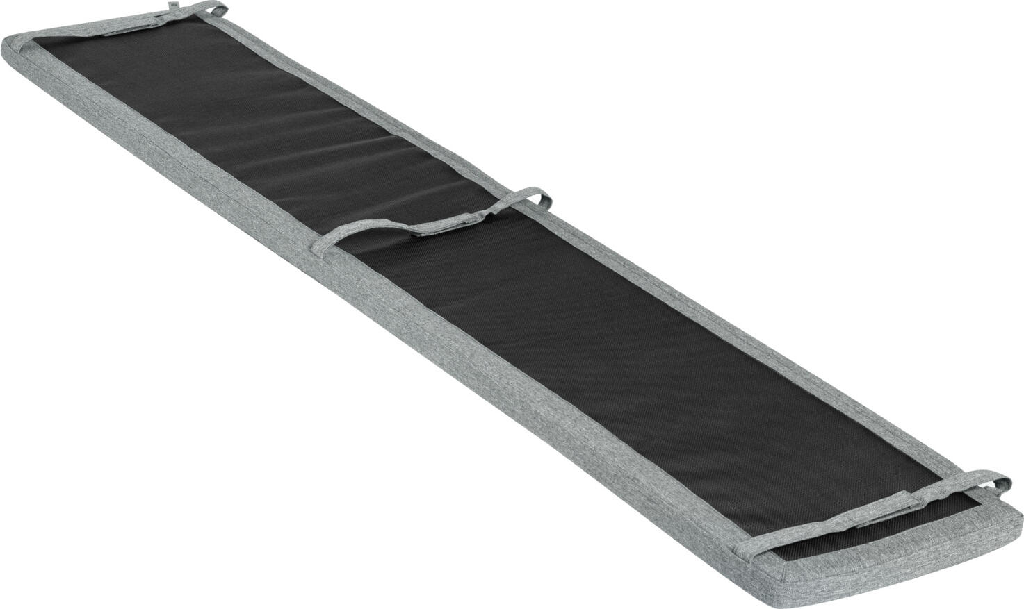 VEGA Expose Bench Pad, 30 x 180 x 3.5 cm, Anthracite Mottled, Quick-Dry-Foam Filling, Removable Washable Olefin Cover with Zipper and Straps