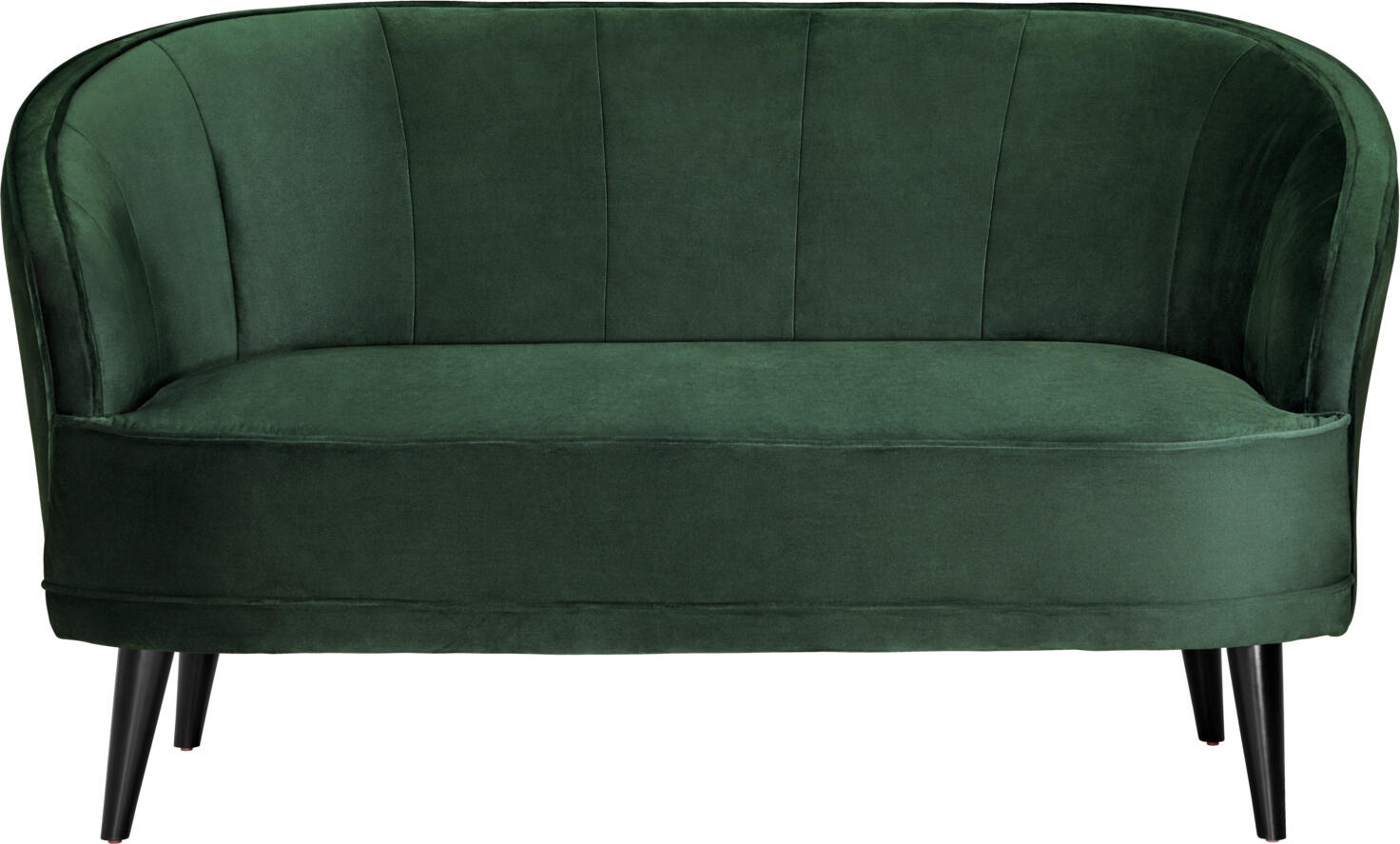VEGA LUSINI Solutions GmbH Sofa Garbo Sofa Garbo Sofa Garbo; 150x75x84 cm (WxDxH); seat fir-green, base black Sofa Garbo; 150x75x84 cm (BxTxH); Sitz tannengrün, Gestell schwarz Noble 2-seater sofa made of velvet cover (100% polyester) and black lacquered beech legs. Elegant quilting on the inside enhances the sofa. Distance from the floor is 20 cm. Only suitable for indoor use. Delivery is disassembled, attach legs using the supplied assembly material. Edles 2-Sitzer Sofa aus Samtbezug (100 % Polyester) und schwarz lackierten Buchenbeinen. Eine elegante Steppung an der Innenseite wertet das Sofa auf. Abstand zum Boden beträgt 20 cm. Nur für den Innenbereich geeignet. Lieferung erfolgt zerlegt, Beine anhand des mitgelieferten Montagematerials befestigen.