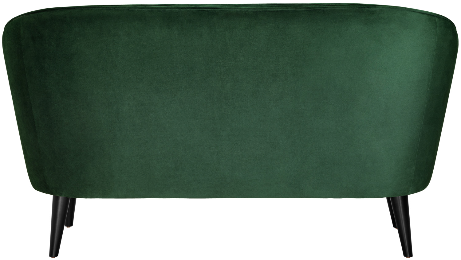 Canapea VEGA Garbo cu 2 locuri, Catifea Verde Brad, Picioare din Lemn de Fag Negru, 150x75x84 cm, Impermeabilizare Eleganta, 100,000 Martindale