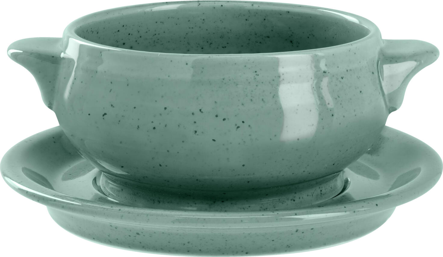 Farfurii de bazon pentru supă VEGA Alessia, Porțelan, Diametru 17 cm, Turcoaz cu Pete Irregulate, Compatibile cu Mașina de Spălat Vase și Cuptorul cu Microunde, Set de 6 piese