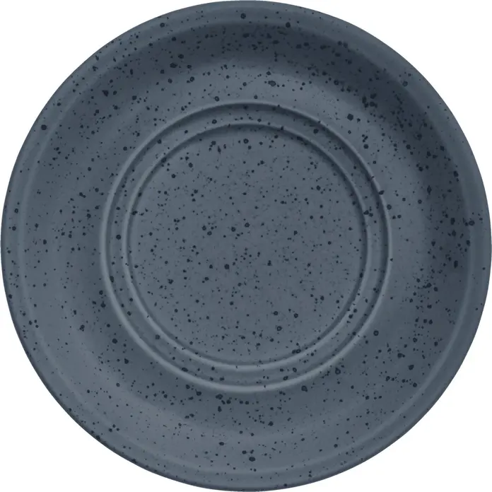 VEGA Alessia Soup Saucers, Porcelain, 17 cm Diameter, Grey with Irregular Speckles, Dishwasher and Microwave Safe, Set of 6