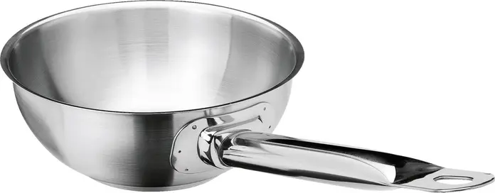 VEGA Professional Sauté Pan, 16 cm, 1.2 L, Height 7 cm, 18/10 Chrome Nickel Stainless Steel, Matt Brushed, Thick Sandwich Base with Aluminum Core, All Stoves, Dishwasher Safe