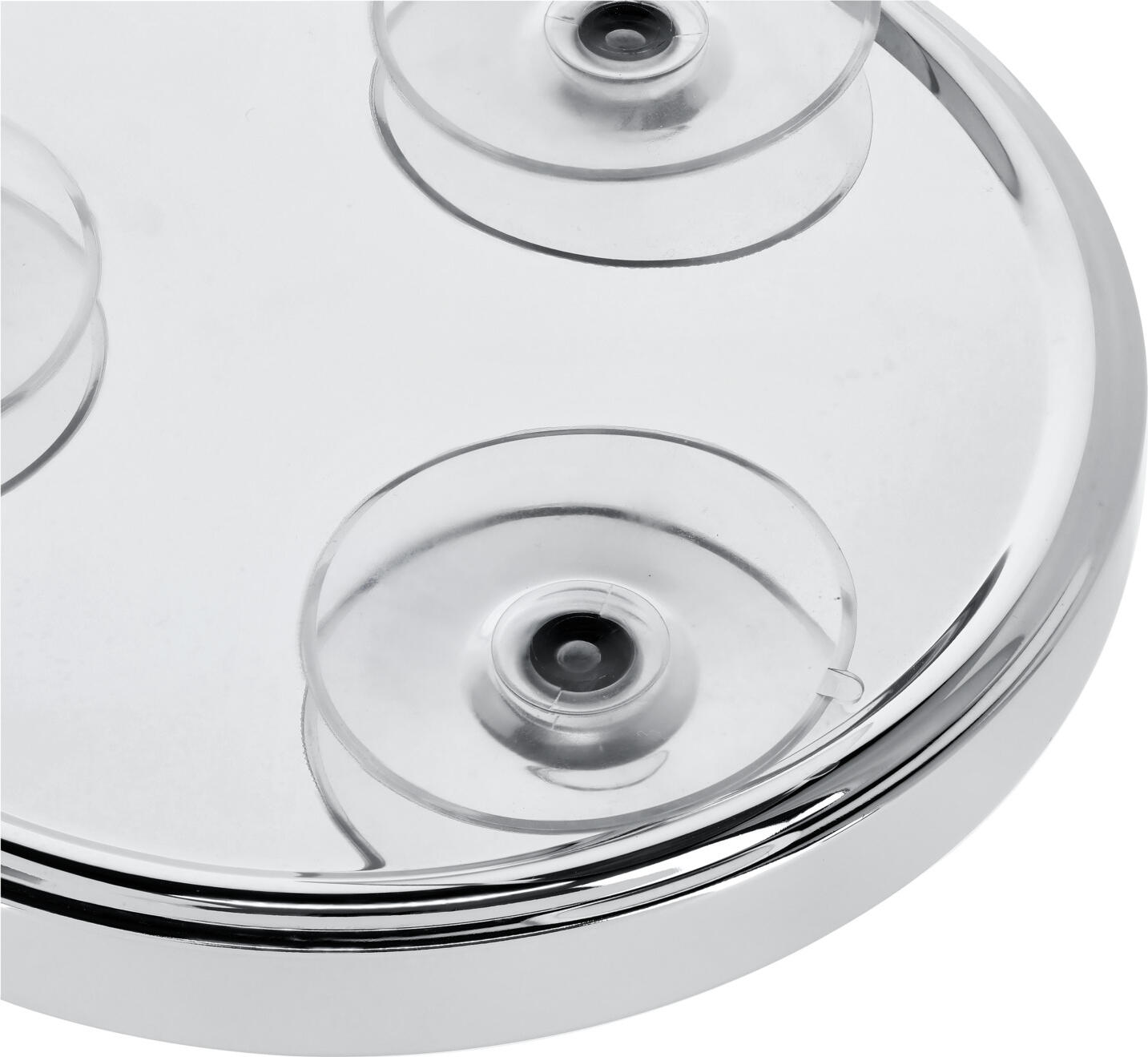 PULSIVA Zerko Magnifying Mirror, 10x Magnification, 17 cm Round Chrome-plated Metal and Plastic, Silver, Extra-strong Suction Cups for Tiles and Wall Mirrors