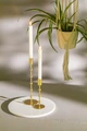 Vega Lalia Gold Metal Taper Candle Holder, 19.5 cm Height, 7 cm Diameter, Decorative Spheres Stem