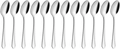 VEGA Tunis Table Spoon Set of 12, 18/10 Chrome-Nickel Stainless Steel, Mirror Polished, Classic Relief Design, 19.5 cm, Silver