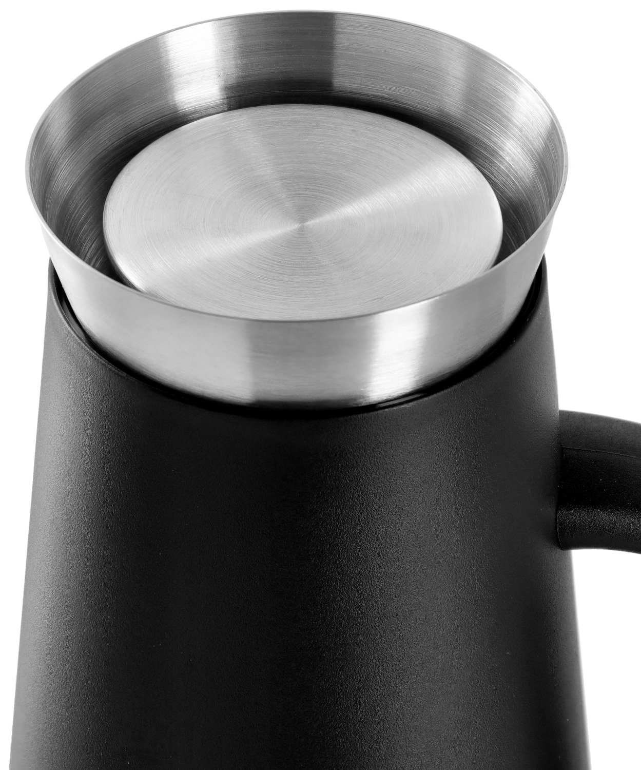 VEGA Leslie Vacuum Flask 1L Black, Double-Walled Glass Interior, Stainless Steel Lid, Conical Polypropylene Body, 12h Hot 24h Cold
