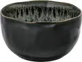 VEGA Nano Stoneware Bowl Set of 6, 950 ml, 15 cm Diameter, Black Reactive Glaze, Irregular Edges, Microwave and Dishwasher Safe