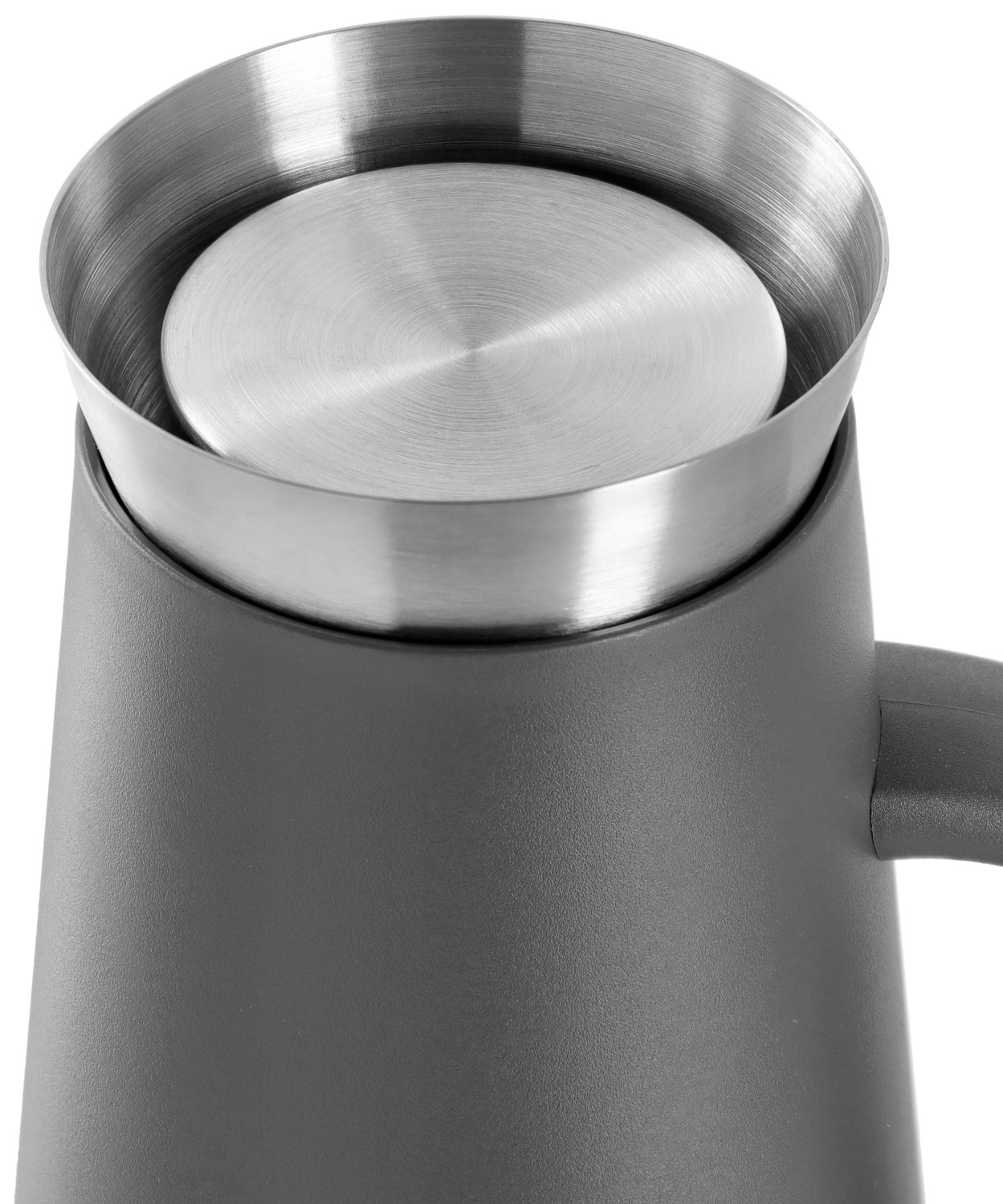 VEGA Leslie Vacuum Flask 1L Grey, Double-Walled Glass Interior, Stainless Steel Lid, Conical Polypropylene Body, 12h Hot 24h Cold