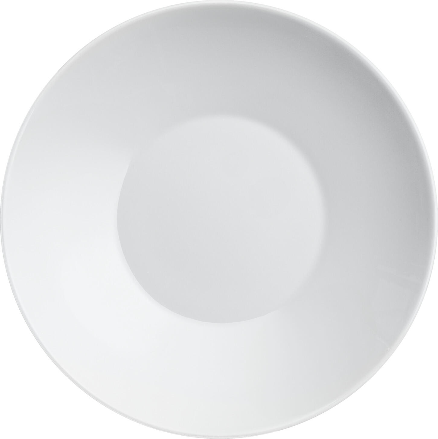 VEGA Optimus Deep Plate Set of 6, White Porcelain, Round Rimless Design, 24 cm Diameter, 1000 ml Capacity, Dishwasher and Microwave Safe