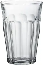 Duralex Duralex SCOP SA Universal glass Picardie Universalglas Picardie Universal glass Picardie; 360 ml, 8.8x12.4 cm (ØxH); transparent; 6 piece / pack Universalglas Picardie; 360 ml, 8.8x12.4 cm (ØxH); transparent; 6 Stück / Pack The Picardie glasses from Duralex in the filling sizes 130 ml to 580 ml are the ideal solution for professional use in restaurants, hotels, bars, cafeterias and canteens. Whether for small quantities of drinks such as espresso, digestifs or shots, medium portions such as water, soft drinks or juices or larger quantities for beer and long drinks - the Made in France glasses combine high impact resistance, durability and a timeless, simple look that blends effortlessly into any table setting. Versatile shape for everyday catering Picardie glasses are made from tempered soda-lime glass and are dishwasher-safe and temperature-resistant, making them ideal for professional catering. The classic, slightly conical shape sits comfortably in the hand and saves valuable storage space in the pantry and scullery - regardless of the glass size. Efficient, hygienic and sustainable Thanks to the neutral design, the glasses match different service lines and can be easily combined with each other. The high impact resistance reduces breakage, while the easy-care use in industrial dishwashers ensures hygienic standards. The glasses are also recyclable and durable, making them a sustainable solution for the catering industry. * Professional glass - space-saving and efficient in dishwashing processes * Tempered soda-lime glass - more shatterproof than standard crystal glass * dishwasher-safe up to 65 °C - ideal for everyday catering use * classic, neutral shape - suitable for any table setting * ergonomic design - easy to grip * Versatile use - ideal for espresso, digestifs, whiskey or water with espresso * Made in France - manufactured by Duralex, a traditional glass producer * Durable and sustainable - fully recyclable Die Picardie Gläser von Duralex in den Füllgrößen 130?ml bis 580?ml sind die ideale Lösung für den professionellen Einsatz in Restaurants, Hotels, Bars, Cafeterien und Kantinen. Ob kleine Getränkemengen wie Espresso, Digestifs oder Shots, mittlere Portionen wie Wasser, Softdrinks oder Säfte oder größere Mengen für Bier und Longdrinks – die Gläser Made in France kombinieren hohe Stoßfestigkeit, Langlebigkeit und eine zeitlos-schlichte Optik, die sich mühelos in jede Tischkultur integriert. Vielseitige Form für den Gastro-Alltag Die Picardie Gläser werden aus gehärtetem Kalk-Natron-Glas gefertigt und sind spülmaschinenfest sowie temperaturbeständig, wodurch sie den Anforderungen in der professionellen Gastronomie standhalten. Die klassische, leicht konische Form liegt gut in der Hand und spart wertvollen Stauraum in Lagerung und Spülküche – unabhängig von der Glasgröße. Effizient, hygienisch und nachhaltig Dank des neutralen Designs passen die Gläser zu verschiedenen Servicelinien und können problemlos miteinander kombiniert werden. Die hohe Stoßfestigkeit reduziert Bruchverluste, während der pflegeleichte Einsatz in gewerblichen Spülmaschinen hygienische Standards sicherstellt. Zusätzlich sind die Gläser recyclingfähig und langlebig, was sie zu einer nachhaltigen Lösung für die Gastronomie macht. * Profi-Glas – platzsparend und effizient in Spülprozessen * gehärtetes Kalk-Natron-Glas – bruchsicherer als Standard-Kristallglas * spülmaschinenfest bis 65?°C – ideal für den täglichen Gastro-Einsatz * klassische, neutrale Form – passend zu jeder Tischgestaltung * ergonomisches Design – einfach zu greifen * vielseitige Einsatzmöglichkeiten – ideal für Espresso, Digestifs, Whiskey oder Wasser zum Espresso * Made in France – hergestellt von Duralex, traditioneller Glasproduzent * langlebig und nachhaltig – vollständig recyclingfähig