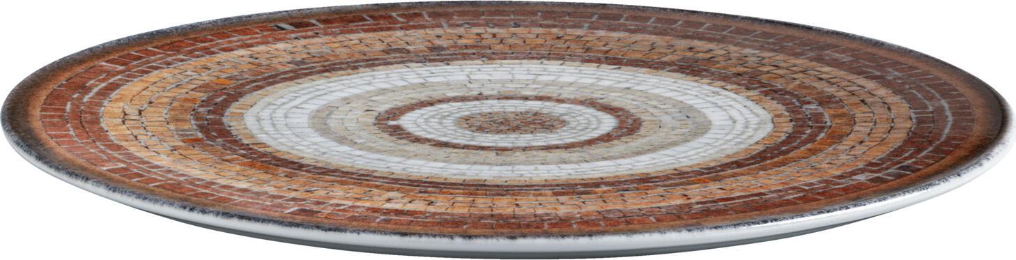 VEGA Terra Mosaic Porcelain Pizza Plates, 33 cm Round Mediterranean Mosaic Finish, Professional Catering Grade, Set of 4