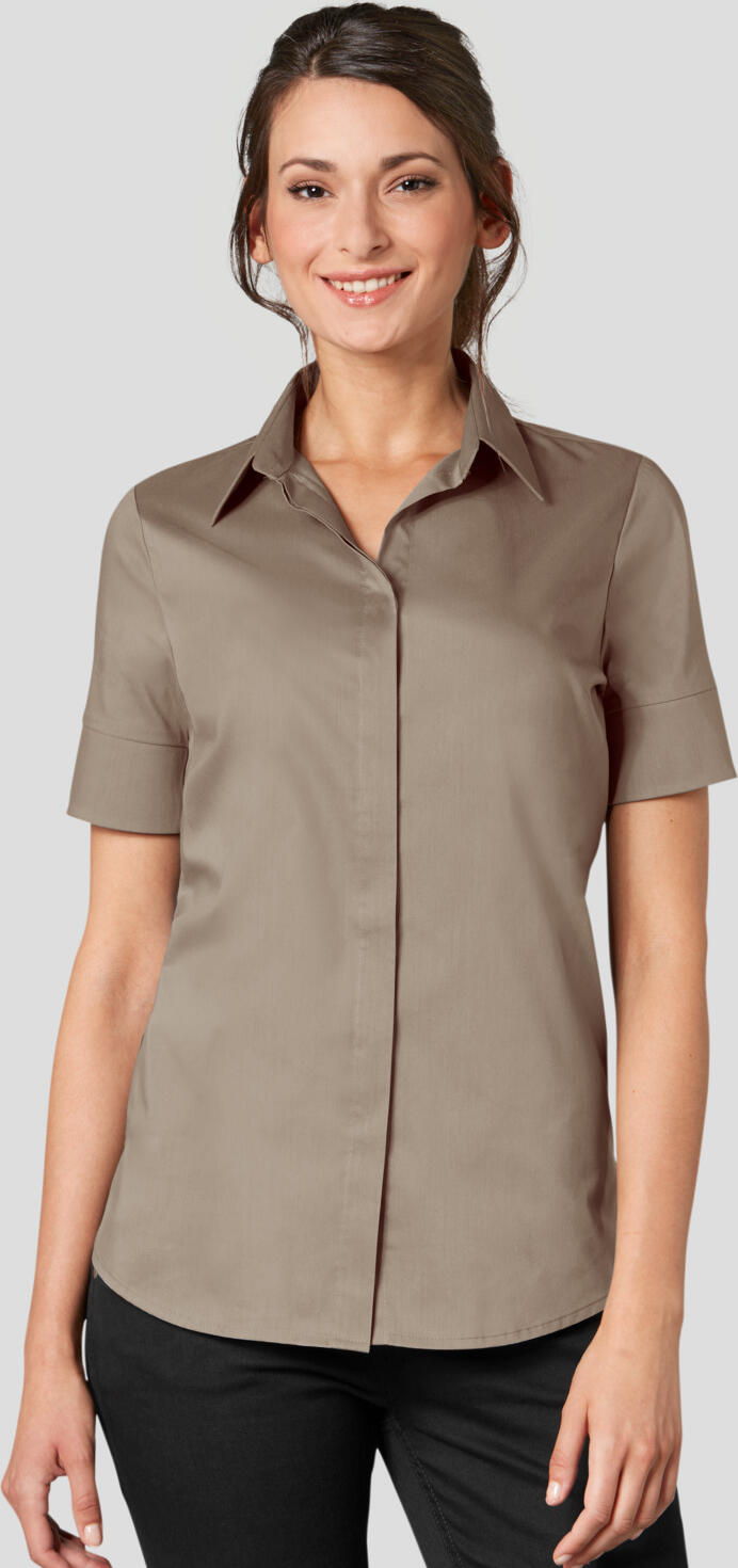 Jobeline Fiore Women's Short Sleeve Blouse, Cotton-Polyester Blend, Regular Fit, Easy-Care, OEKO-TEX Certified