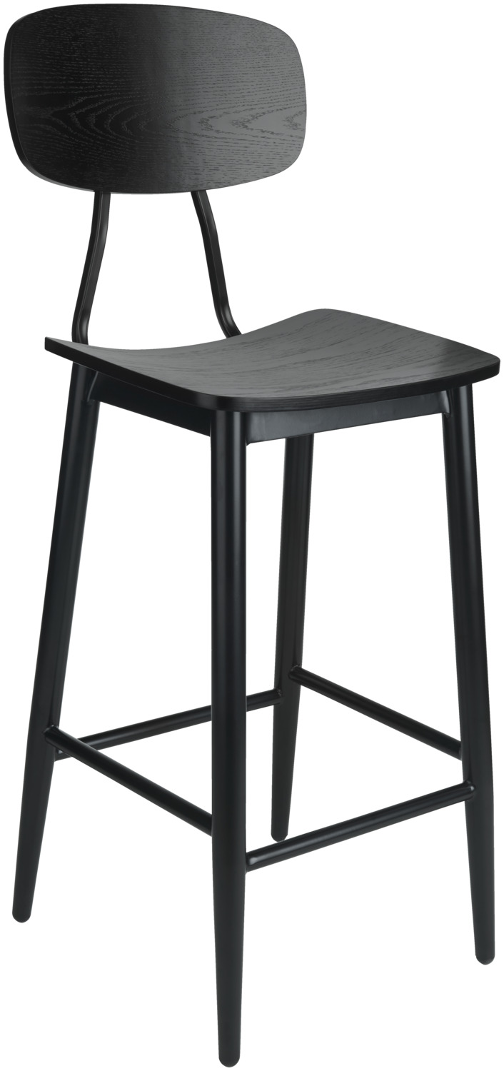 VEGA LUSINI Solutions GmbH Bar stool Scola Barstuhl Scola Bar stool Scola; 44.5x51x115 cm (WxDxH); seat black, base black; 2 piece / pack Barstuhl Scola; 44.5x51x115 cm (BxTxH); Sitz schwarz, Gestell schwarz; 2 Stück / Pack Scola bar chair - durable and comfortable for catering and bar areas The Scola bar chair impresses with its modern design in black lacquered steel and ash plywood seat with an authentic vintage character. The sturdy construction and comfortable seat height make it perfect for hotel bars, lounges, event locations and upscale catering. Easy to clean, only suitable for indoor use. Supplied fully assembled - for immediate use. Tip: order the matching Scola chair for the dining area at the same time. Barstuhl Scola – langlebig und komfortabel für Gastronomie und Barbereiche Der Barstuhl Scola überzeugt durch sein modernes Design aus schwarz lackiertem Stahl und Sitzflächen aus Esche-Schichtholz mit authentischem Vintage-Charakter. Die stabile Konstruktion und die komfortable Sitzhöhe machen ihn perfekt für Hotelbars, Lounges, Eventlocations und gehobene Gastronomie. Pflegeleicht, nur für den Innenbereich geeignet. Lieferung erfolgt komplett montiert – für sofortigen Einsatz. Tipp: passenden Stuhl Scola für den Essbereich gleich dazu bestellen.