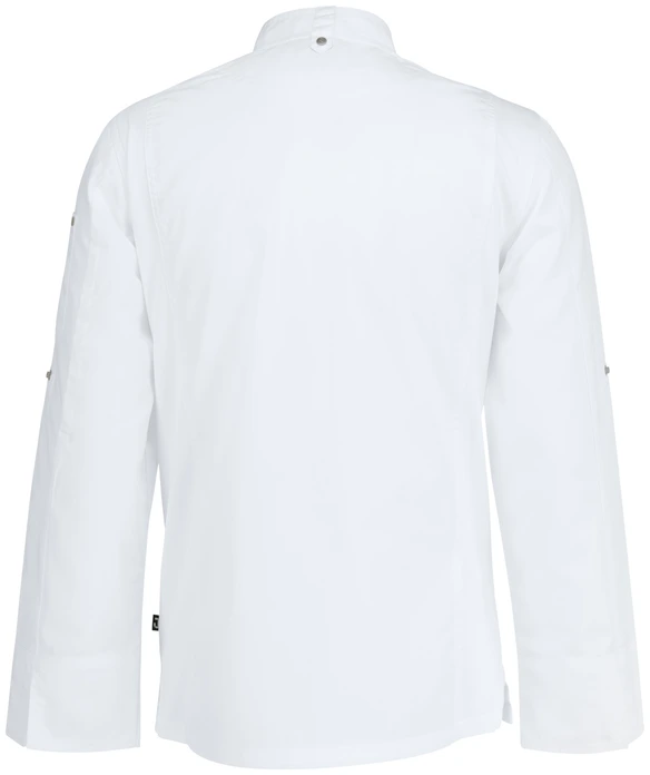 Jobeline Carter Men's Chef Jacket, Long-Sleeved, White, 65% Polyester 35% Cotton, Breathable Mesh Inserts, Roll-up Sleeves, Size 56 XL