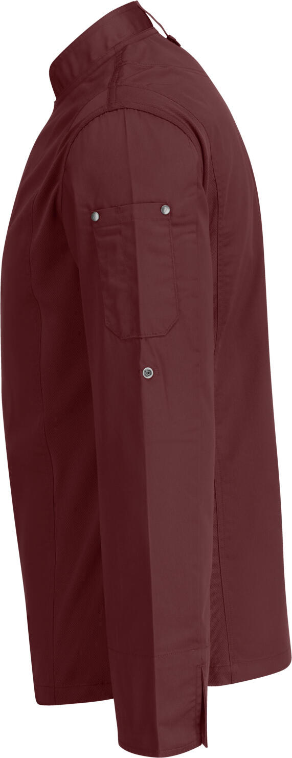 Jacket Bucatar Jobeline Carter cu Maneca Lunga pentru Barbati, 65% Poliester 35% Bumbac, Insertii de Plasa Respirabile, Burgundy, Marime 66 (3XL)