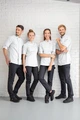 Jobeline Carter Men's Long-Sleeved Chef's Jacket, White, 65% Polyester 35% Cotton, Breathable Mesh Inserts, Roll-up Sleeves, OEKO-TEX Standard 100