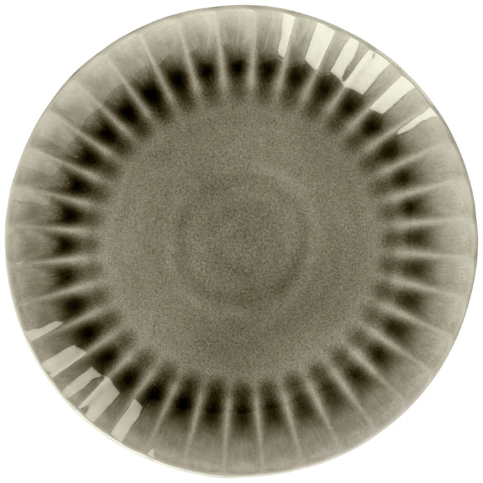 VEGA Flora Flat Plate Set of 4, Durable Grey Porcelain, 26.6 cm Diameter, Floral Relief Design for Professional Catering and Fine Dining