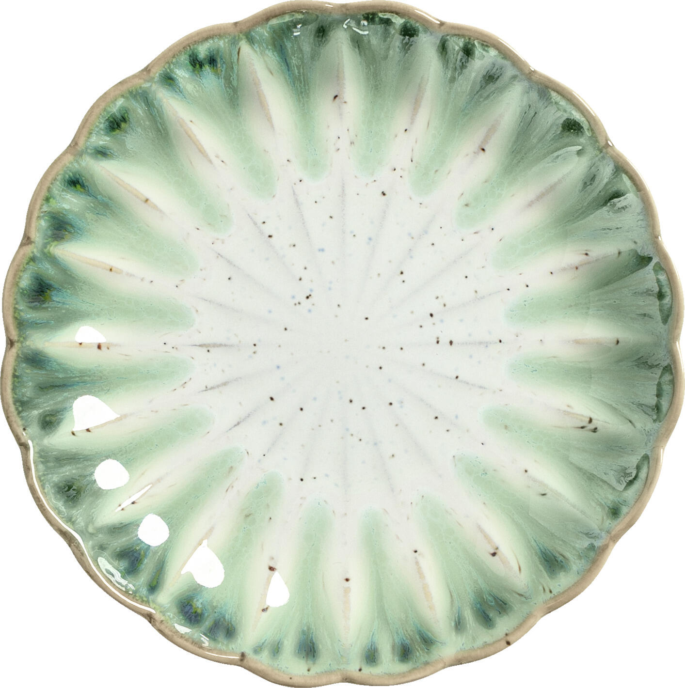 VEGA LUSINI Solutions GmbH Plate Flora flat Teller Flora flach Plate Flora flat; 15.2x2.3 cm (ØxH); green/beige; round; 6 piece / pack Teller Flora flach; 15.2x2.3 cm (ØxH); grün/beige; rund; 6 Stück / Pack The porcelain plates in the Flora range have been developed to meet the high standards of modern catering establishments and support a professional, visually appealing presentation of food. The distinctive relief design, inspired by the shape of a blossoming flower, lends each plate an elegant texture and deliberately draws attention to the dish – without dominating the presentation. A key design feature of the range is the size-dependent relief patterns. On smaller plates, the delicate relief extends further towards the centre of the plate, creating an overall understated and delicate effect. Larger sizes, particularly the 33 cm plate, feature the relief more prominently at the rim, creating a striking frame – ideal for expressive plating and signature dishes. These differences are a deliberate part of the design and do not constitute a quality variation. Made from durable porcelain, the plates are designed for intensive use in restaurant, hotel and catering environments. The Flora range enables a cohesive yet vibrant table setting and is suitable for both fine-dining concepts and high-quality, modern catering formats. Advantages & Features: * Porcelain plates for professional catering use * Floral relief design with deliberately varying detail depending on plate size * A harmonious balance between form and function * Suitable for starters, main courses and creative plating * Durable, catering-grade porcelain * Suitable for use in restaurants, hotels, catering and fine dining **Storage instructions:** Due to the distinctive flower-shaped design, we recommend stacking no more than 8 plates with a diameter of approx. 33.8 cm on top of one another. This helps to avoid excessive weight stress and supports the long-term durability of the product. Die Porzellan?Teller der Serie Flora wurden für die hohen Anforderungen moderner Gastronomiebetriebe entwickelt und unterstützen eine professionelle, visuell ansprechende Speisenpräsentation. Das charakteristische Reliefdesign, inspiriert von der Form einer sich öffnenden Blume, verleiht jedem Teller eine elegante Struktur und rückt das Gericht bewusst in den Mittelpunkt – ohne die Präsentation zu dominieren. Ein zentrales Gestaltungsmerkmal der Serie sind die größenabhängigen Reliefausprägungen. Bei kleineren Tellern zieht sich das feine Relief weiter in die Tellermitte und wirkt insgesamt zurückhaltend und filigran. Größere Formate, insbesondere der 33?cm?Teller, setzen das Relief stärker am Rand ein und erzeugen eine markante Rahmung – ideal für ausdrucksstarke Platings und Signature Dishes. Diese Unterschiede sind bewusst Teil des Designs und stellen keine Qualitätsabweichung dar. Gefertigt aus langlebigem Porzellan sind die Teller auf den intensiven Einsatz im Restaurant?, Hotel? und Cateringumfeld ausgelegt. Die Serie Flora ermöglicht ein einheitliches, dennoch lebendiges Tischkonzept und eignet sich sowohl für Fine?Dining?Konzepte als auch für hochwertige, moderne Gastronomieformate. Vorteile & Eigenschaften: * Porzellan?Teller für den professionellen Gastronomieeinsatz * florales Reliefdesign mit bewusst variierender Ausprägung je Tellergröße * harmonische Balance zwischen Struktur und Funktion * geeignet für Vorspeisen, Hauptgerichte und kreative Platings * langlebiges, gastronomietaugliches Porzellan * einsetzbar in Restaurant, Hotel, Catering und Fine Dining **Hinweis zur Lagerung:** Aufgrund der besonderen blütenförmigen Gestaltung empfehlen wir, die Teller mit einem Durchmesser von ca. 33,8 cm mit maximal 8 Stück übereinander zu stapeln. Dies hilft, eine übermäßige Gewichtsbelastung zu vermeiden und die langfristige Haltbarkeit des Produkts zu unterstützen.