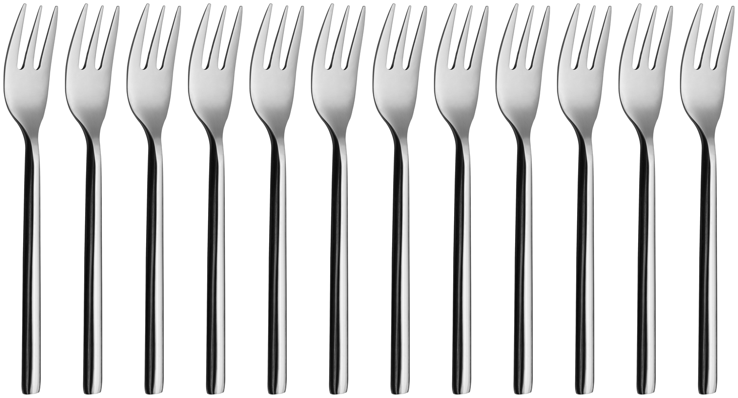 Set de 12 piese furculite de tort VEGA Liverpool, otel inoxidabil 18/10 crom-nichel, finisaj oglinda, 14.6 cm, argintiu