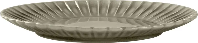 Set de 4 farfurii plate VEGA Flora, porțelan durabil gri, diametru 33.8 cm, design cu relief floral pentru catering profesional și restaurante