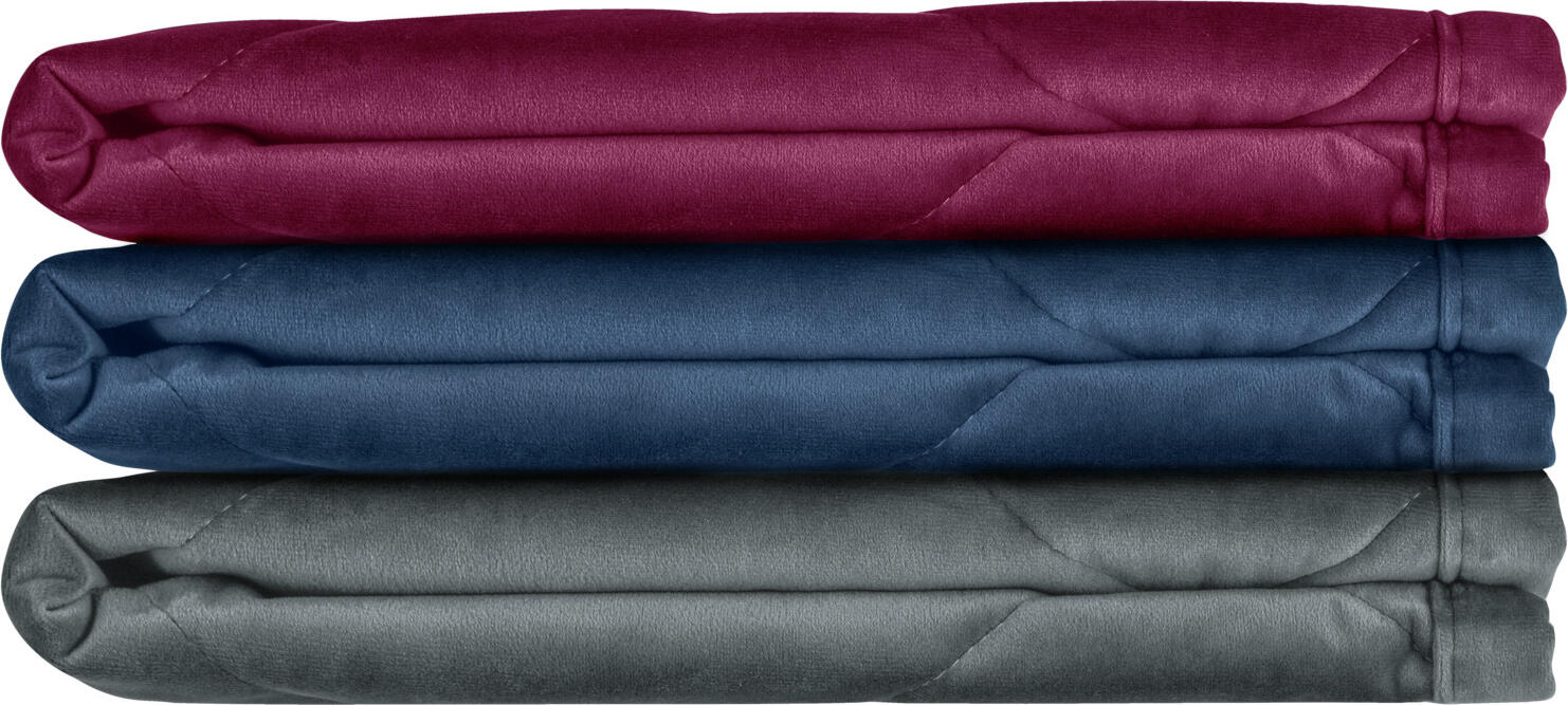 Erwin M. Lusini Samara Diamond Bedspread, 230 x 260 cm, Burgundy, 100% Polyester Velour, Diamond Quilting, OEKO-TEX Standard 100 Certified