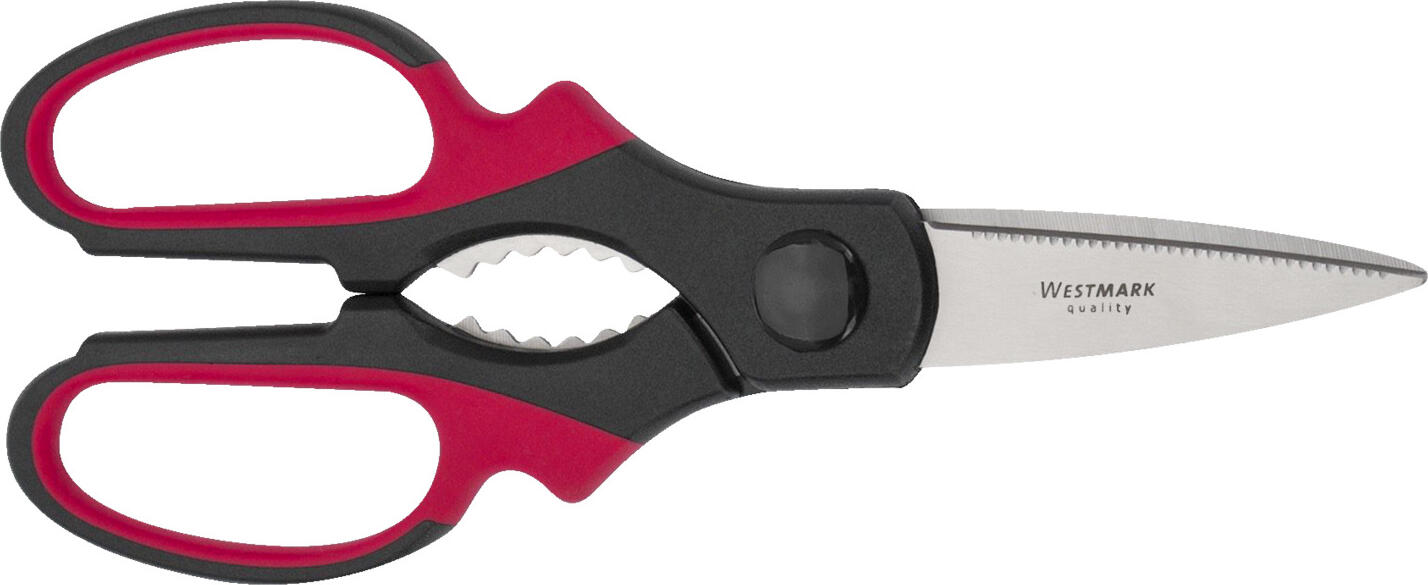 Westmark Universal Scissors, Stainless Steel Blades with Polypropylene Handle, 21 cm All-Purpose Household and Kitchen Shears, Rustproof with Integrated Serrated Opener for Tubes and Caps, Dishwasher Safe