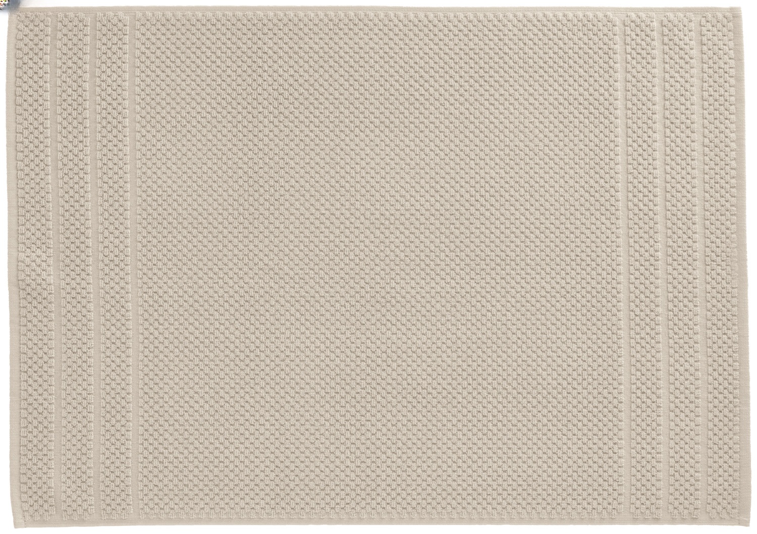 ERWIN M. LUSINI Solutions GmbH Bath mat Tavira Badematte Tavira Bath mat Tavira ; 50x70 cm (WxL); beige Badematte Tavira ; 50x70 cm (BxL); beige 100% cotton. Weight approx. 700 g/m². Super-absorbent single-ply terry bath mat with high-quality Low Twist special yarns made of pure cotton. The bath mat has an impressively soft feel and modern waffle texture. 100 % Baumwolle. Gewicht ca. 700 g/m². Super saugfähige Walkfrottier Badematte mit hochwertigen Low Twist Spezialgarnen. Dank der speziellen Garnkonstruktion trocknen diese Tücher schneller als vergleichbare Handtücher aus reiner Baumwolle. Die Badematte überzeugt durch seine weiche Haptik und die moderne Waffelstruktur.
