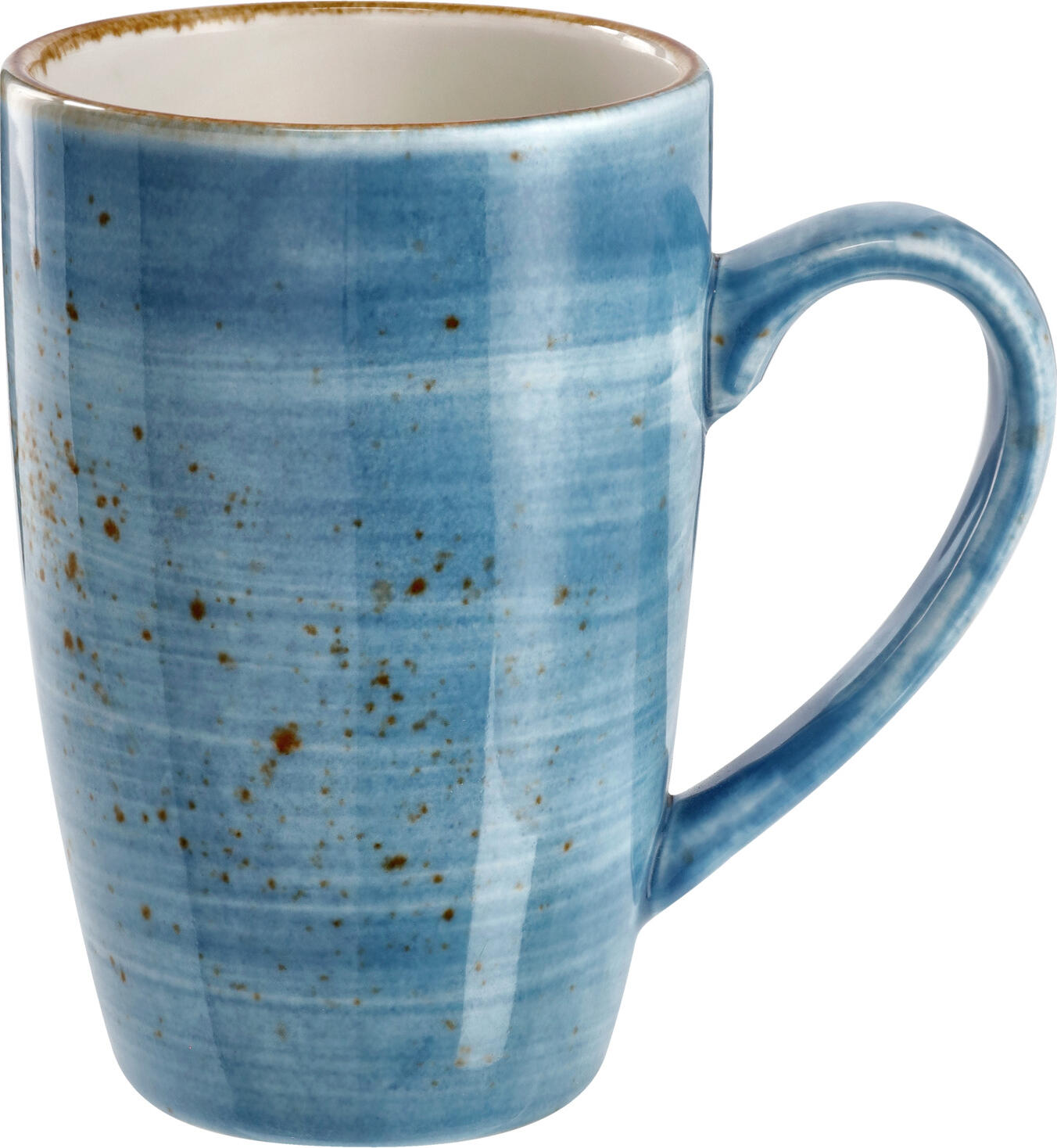 VEGA LUSINI Solutions GmbH Coffee mug Nebro Kaffeebecher Nebro Coffee mug Nebro; 280 ml, 7.4x11.2 cm (ØxH); light-blue; 6 piece / pack Kaffeebecher Nebro; 280 ml, 7.4x11.2 cm (ØxH); hellblau; 6 Stück / Pack Colored porcelain mug with a rustic look. With irregular speckles. Each piece is unique. Premium porcelain in heavy quality. Dishwasher safe and microwaveable. Farbige Becher aus Porzellan in rustikaler Optik. Mit unregelmäßigen Sprenkeln. Jedes Teil ein Unikat. Premium-Porzellan in schwerer Qualität. Spülmaschinenfest und mikrowellengeeignet.