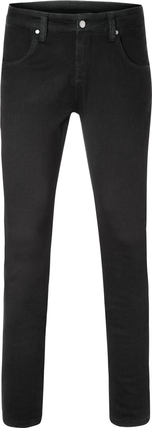 JOBELINE LUSINI Solutions GmbH Men's jeans Dover Herrenjeans Dover Men's jeans Dover; Size 44; black Herrenjeans Dover; Kleidergröße 44; schwarz 97 % cotton, 3 % spandex. 40 °C wash. Classic, robust men's jeans made of genuine denim with stretch. Back part with yoke and two patch back pockets. Front part with two round pockets and zipper. At the waistband are sturdy belt loops, the pocket openings are secured with rivets. The easy-care jeans with straight leg and comfortable body height offers maximum wearing comfort. Inside leg length: 82.5 cm for size 50. 97 % Baumwolle, 3 % Elasthan. 40°-Wäsche. Klassische, robuste Herrenjeanshose aus echtem Denim mit Stretchanteil. Rückenteil mit Passe und zwei aufgesetzten Gesäßtaschen.Vorderteil mit zwei runden Eingriffstaschen und Reißverschluss. Am Bund befinden sich stabile Gürtelschlaufen, die Tascheneingriffe sind mit Nieten gesichert. Die pflegeleichte Jeans mit geradem Bein und bequemer Leibhöhe bietet höchsten Tragekomfort. Innenbeinlänge: 82,5 cm in Gr 50.