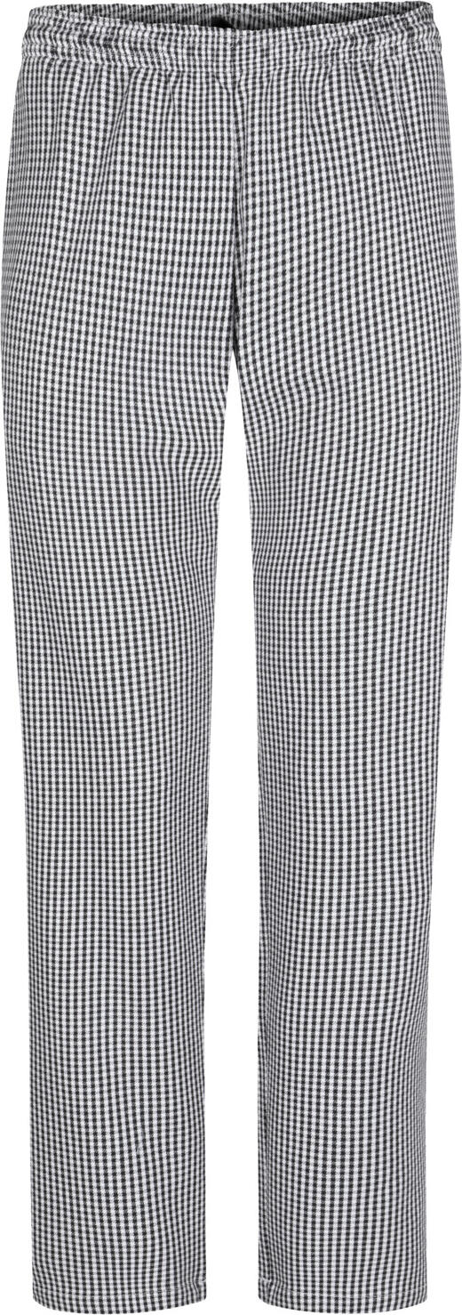 Trousere pentru bucatari femei Pulsiva Nathan, 100% bumbac, 220 g/m², carouri Pepita, croială dreaptă, talie elastică cu șnur, 4 buzunare