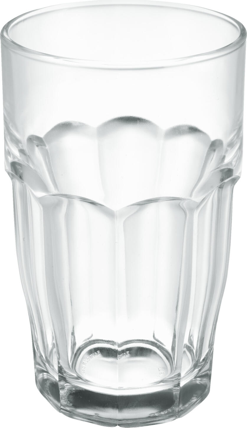 Bormioli Rocco Rock Bar Drinking Glass Set of 6, 360ml, Tempered Stackable Heavy Duty Glass, Dishwasher Safe, Made in Italy