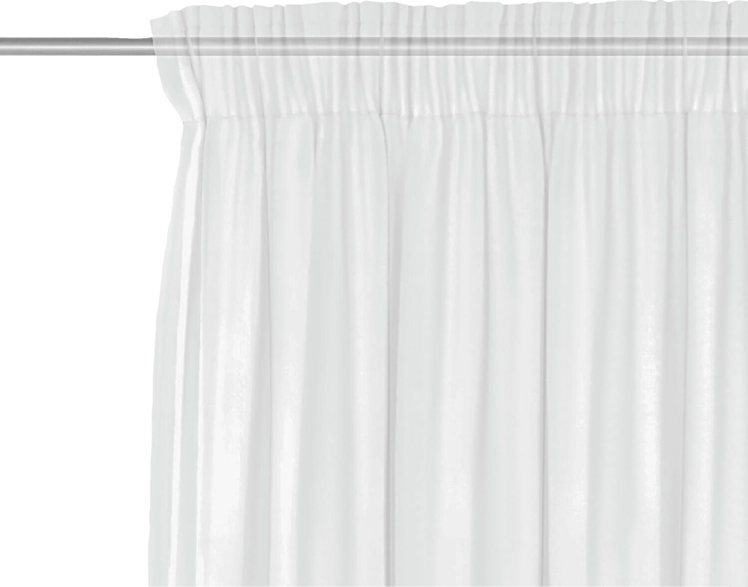 Perdea Transparenta ERWIN M. LUSINI Rubin, Alb, 450x225 cm, 100% Poliester, Plisat cu Benzi, Ignifuga DIN 4102 B1, Certificare OEKO-TEX Standard 100