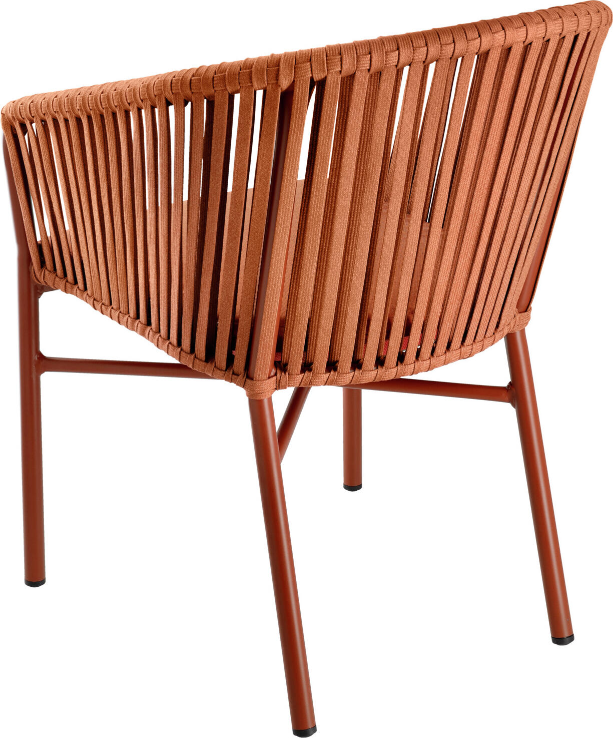 Set de 2 Scaune de Exterior VEGA Esperia, Cadru Aluminiu Vopsit în Praf cu Rattan din Sfoara de 15mm, Stivuibile și Rezistente la Intemperii, Russet