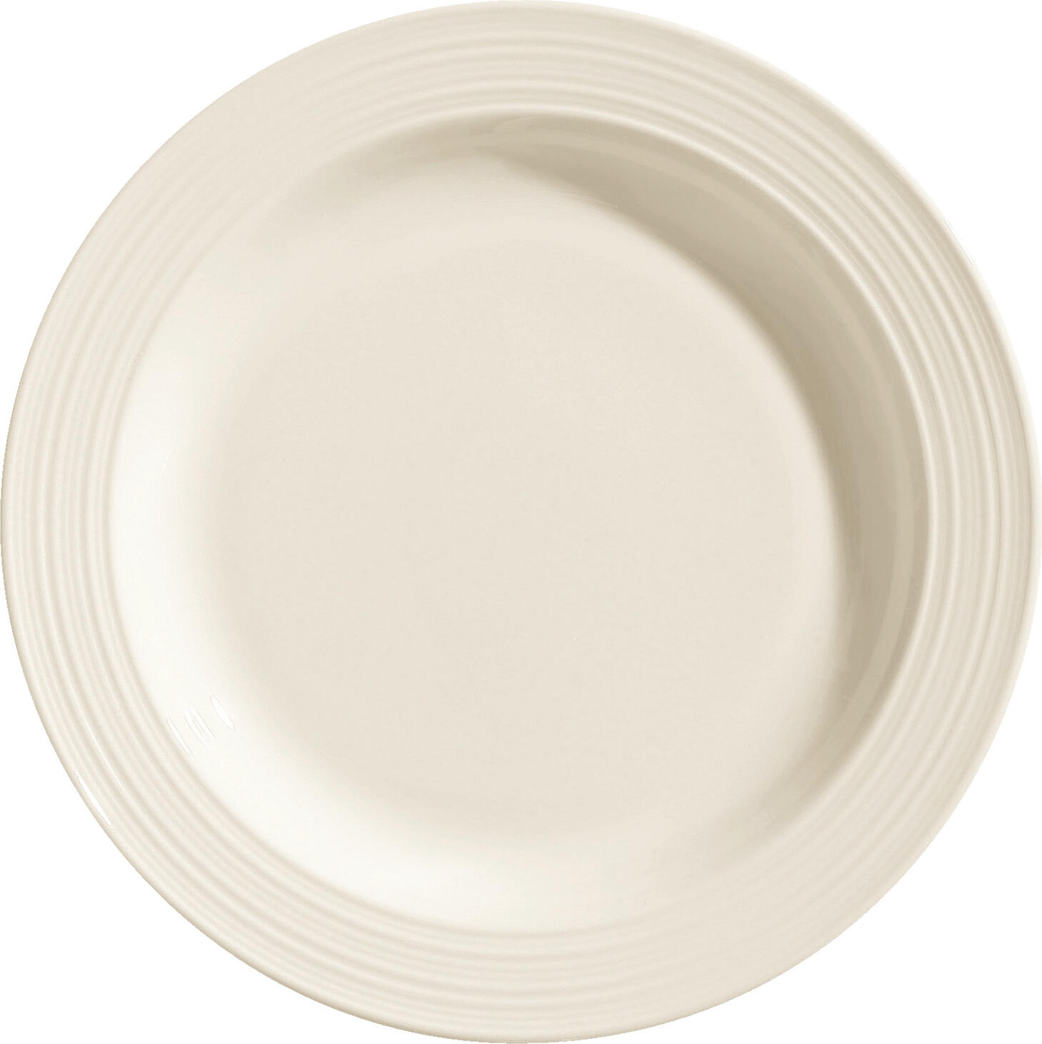 VEGA LUSINI Solutions GmbH Plate Skyline flat, with rim Teller Skyline flach, mit Fahne Plate Skyline flat, with rim; 17 cm (Ø); cream white; round; 6 piece / pack Teller Skyline flach, mit Fahne; 17 cm (Ø); cremeweiß; rund; 6 Stück / Pack Cream colored bone china plate with relief. Modern design. High resistance. Brilliant glaze. Dishwasher safe and microwaveable. Cremefarbener Teller aus Bone-China mit Relief. Modernes Design. Hohe Widerstandsfähigkeit. Brillante Glasur. Spülmaschinenfest und mikrowellengeeignet.