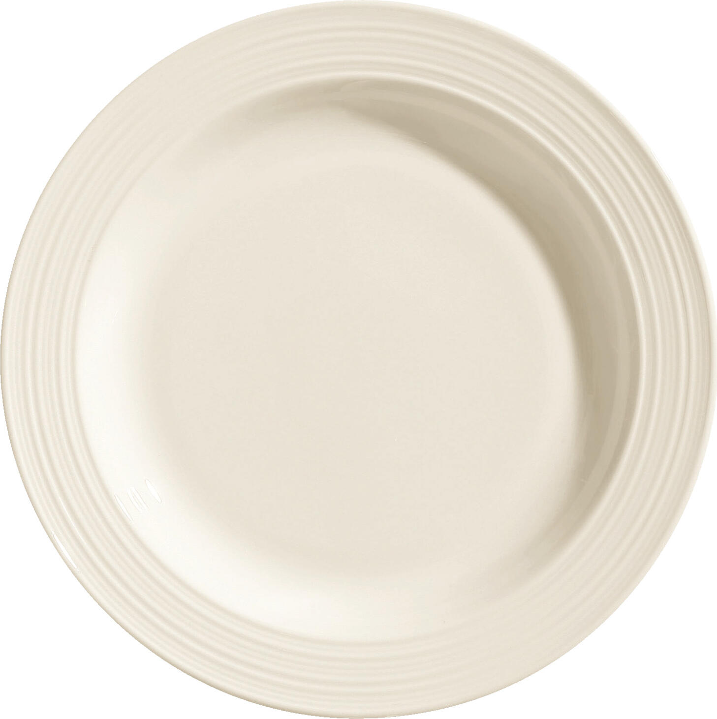 VEGA LUSINI Solutions GmbH Plate Skyline flat, with rim Teller Skyline flach, mit Fahne Plate Skyline flat, with rim; 20 cm (Ø); cream white; round; 6 piece / pack Teller Skyline flach, mit Fahne; 20 cm (Ø); cremeweiß; rund; 6 Stück / Pack Cream colored bone china plate with relief. Modern design. High resistance. Brilliant glaze. Dishwasher safe and microwaveable. Cremefarbener Teller aus Bone-China mit Relief. Modernes Design. Hohe Widerstandsfähigkeit. Brillante Glasur. Spülmaschinenfest und mikrowellengeeignet.