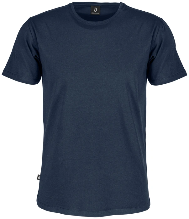 Jobeline Malme Men's Short Sleeve T-shirt, 95% Cotton 5% Elastane, Round Neck, Extra-long Back for Catering, OEKO-TEX Standard 100, Size S, Navy