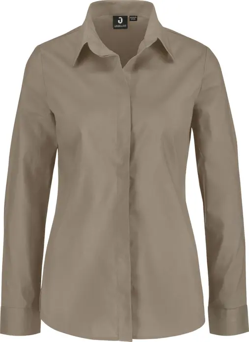 JOBELINE Fiore Women's Long Sleeve Blouse, Cotton-Polyester Blend, Easy-Iron Regular Fit with Concealed Placket and Extra-Long Back