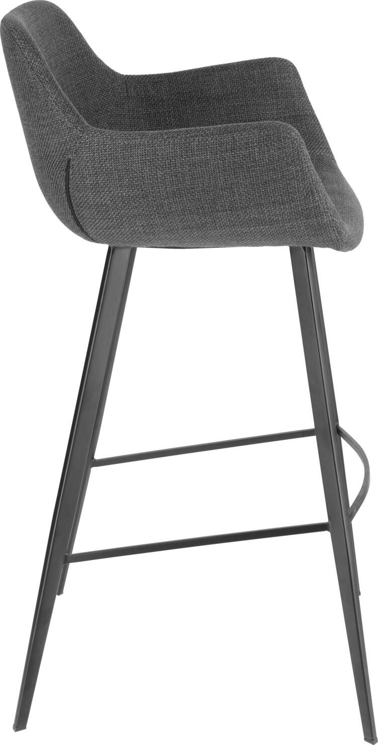Scaun Bar VEGA LUSINI Limea, Scaun Ergonomic din Material Robust Antracit, Picioare din Metal Vopsit Electrostatic cu Repedeor, 57x54x102 cm, pentru Bistro si Hoteluri