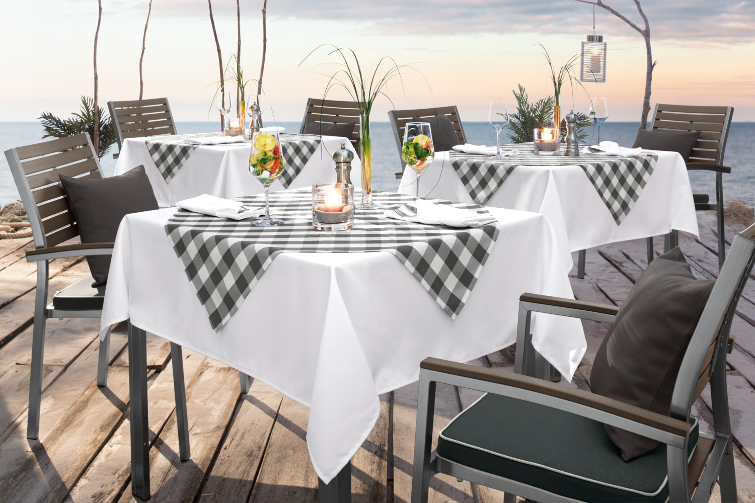ERWIN M. Countryline Tablecloth by the Metre, 100% Polyester, 210 cm Width, Grey Rustic Check Pattern, OEKO-TEX Standard 100, Easy-Care