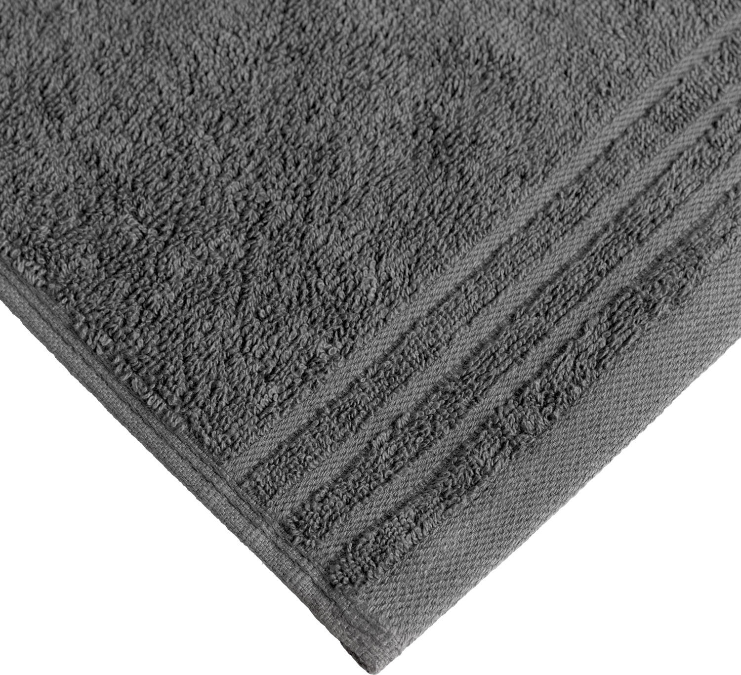 ERWIN M. LUSINI Olymp Face Towels, 100% Cotton, 30x30 cm, Anthracite, Absorbent Loop Weave, Set of 10 pieces