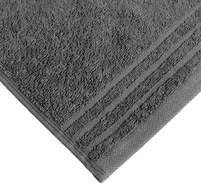 ERWIN M. LUSINI Olymp Face Towels, 100% Cotton, 30x30 cm, Anthracite, Absorbent Loop Weave, Set of 10 pieces