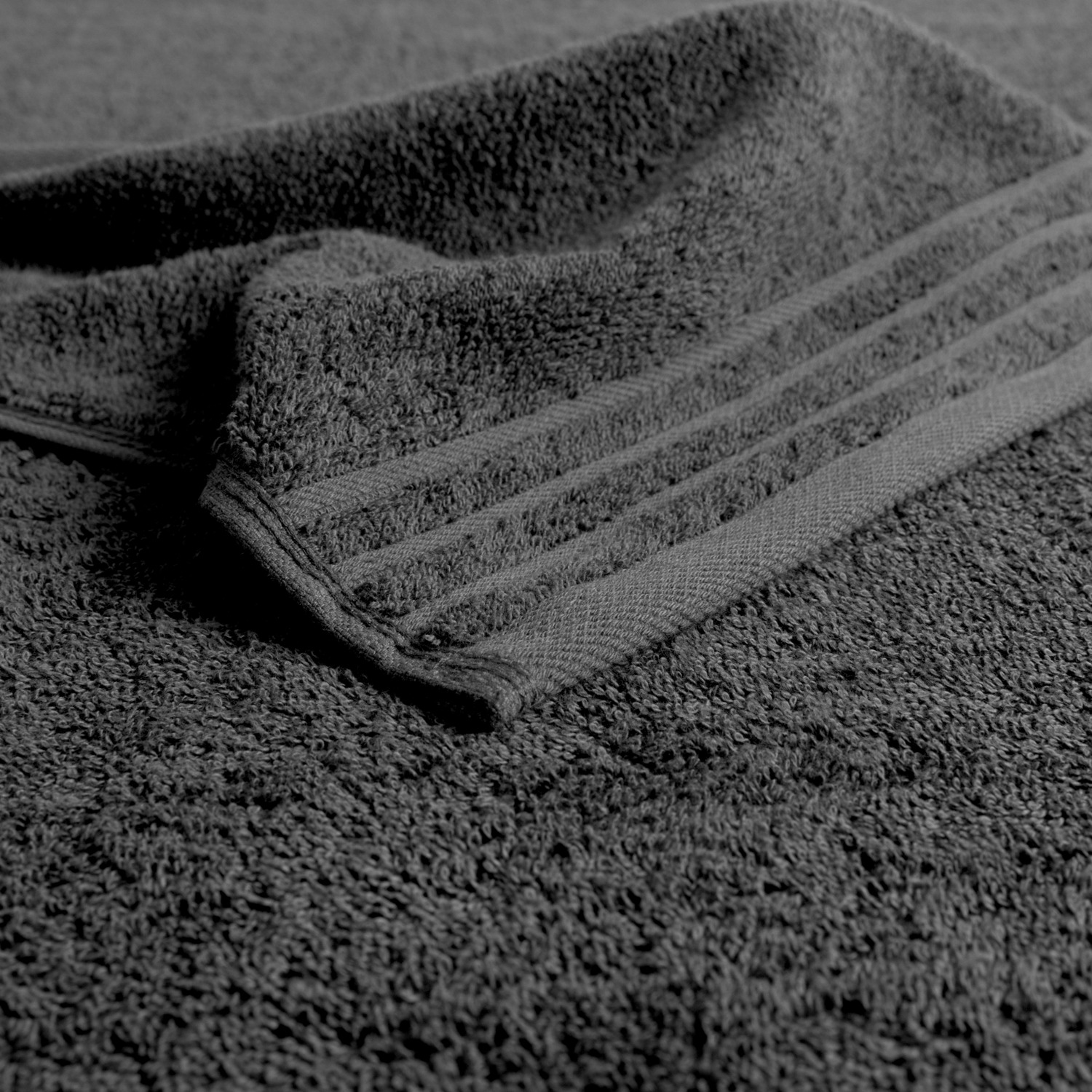 ERWIN M. LUSINI Olymp Face Towels, 100% Cotton, 30x30 cm, Anthracite, Absorbent Loop Weave, Set of 10 pieces